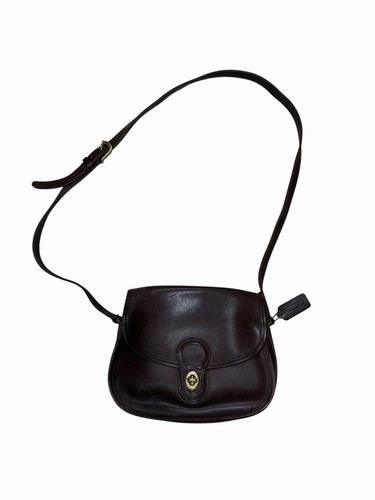 Coach Vintage 80's City Bag NYC USA Leather Brown Crossbody Turn Lock Purse - Image 1