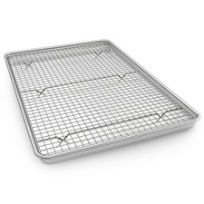 24 Inch Baking Sheet Pans with Rack Set, Natural Aluminum 24 Inch, Silver 