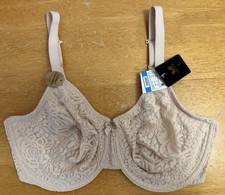 New WACOAL 851205 Halo Lace Underwire Bra 36DDD Sand Nude NWT