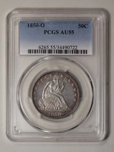 1850-O 50C Liberty Seated Half Dollar PCGS AU55