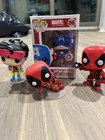 Marvel Funko Pop Lot Of 4 One In Box Deadpool Captain America Jubilee X-men