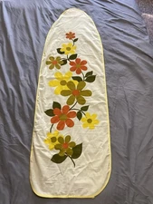 Vintage 60s 70s Ironing Board Cover Retro Flower Print Fabric Cotton EUC