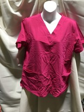Mandala Scrubs Women 6-Pocket Top Size Medium Color Shocking Pink NWT