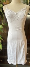Sz L 36 SHADOWLINE Full Midi Lace Slip Dress Under Garment Lingerie Ivory White