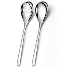 Slotted  Solid Serving Spoons Set, 9.4 Inch Stainless Steel Serving Utensils...