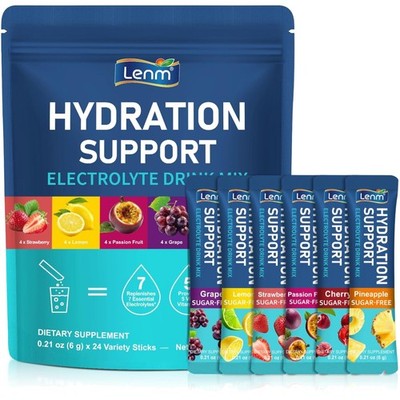 Hydration Support Electrolyte Powder, Sugar-Free, , 30 Sticks