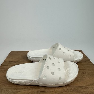 New NWOT Mens Crocs Classic White Slip On Comfort Slides  display picture 2