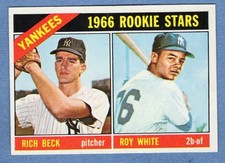 1966 Topps Baseball Card # 234 Yankees' Rookie Stars - Roy White - Rich Beck. rookie card picture