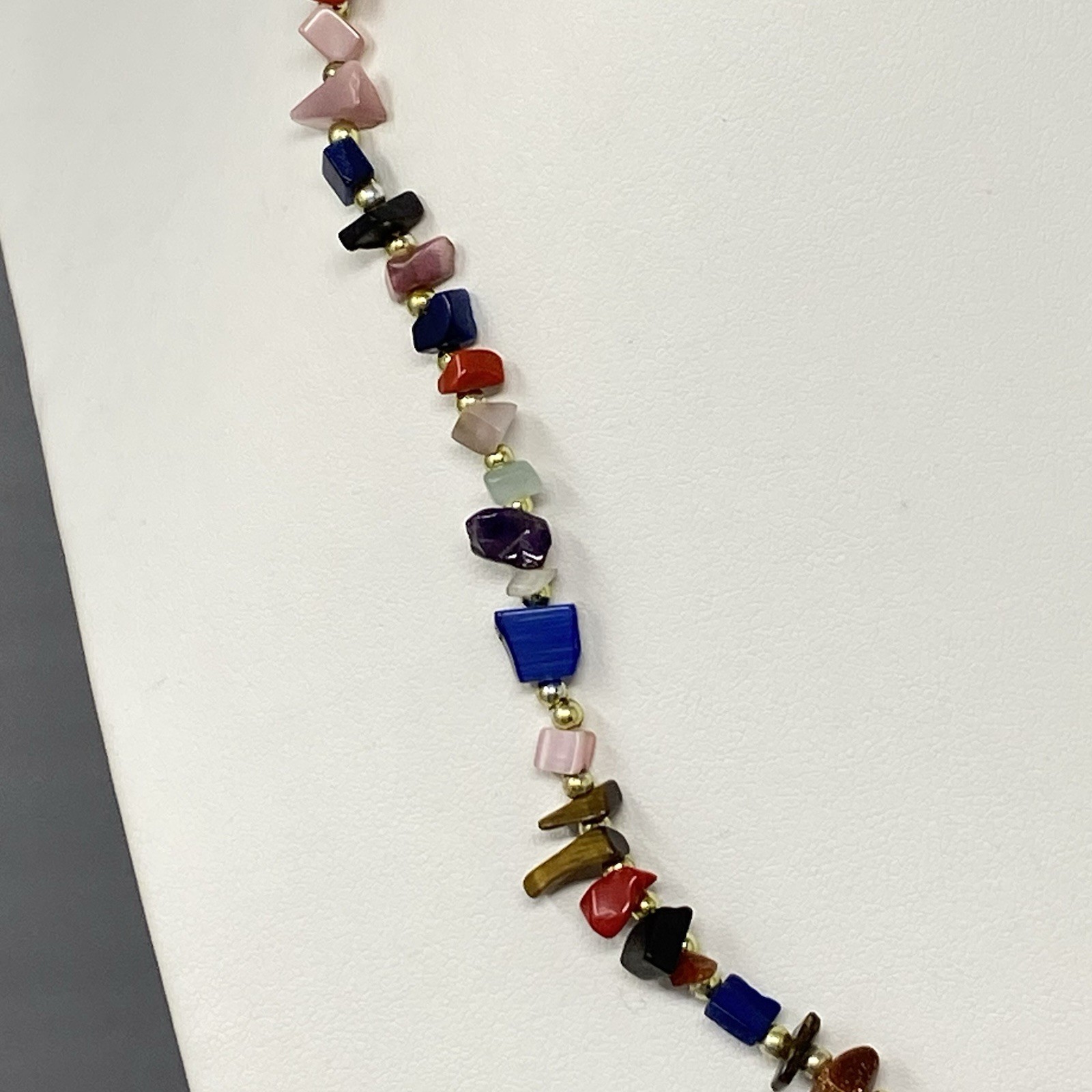 Assorted Gemstone Necklace Multicolor Chip Beads … - image 4