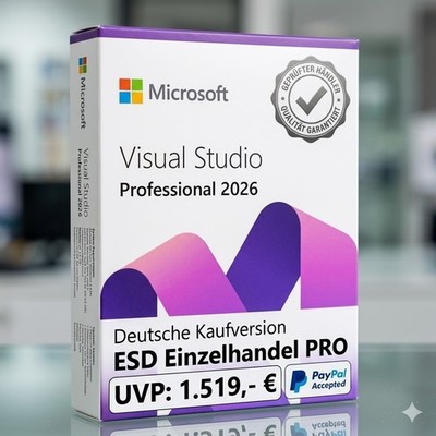 Microsoft Visual Studio Professional 2026 UVP : 1.519  Produktschlüssel | DE NEU