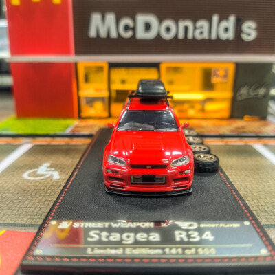 4R-257 Street Weapon 1/64 日産 GTR Stagea Street Weapon Stagea 1/64 R34 wagon Car Model - AliExpress