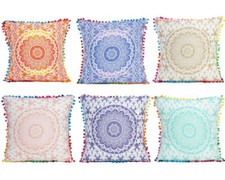 Indian Ombre Mandala Cushion Cover Cotton Pillow Covers 16X16 Home Decor Pillows