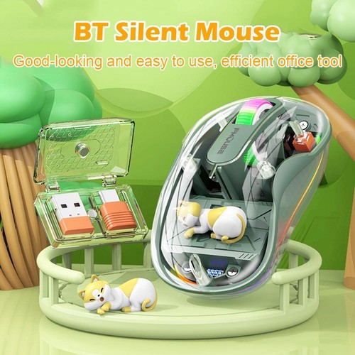 Three-Mode Rechargeable Mouse Cute Doll Transparent Cartoon Wireless Mause - Bild 2 von 20