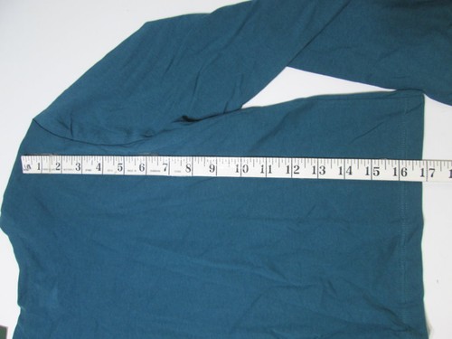 NWT Wild Fable Womens Size S Long Sleeve Shirt Peacock Blue Crew Neck Casual - Picture 5 of 7