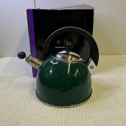 AGA Whistling Kettle Green Stainless Steel 2.2L Stove Top eBay