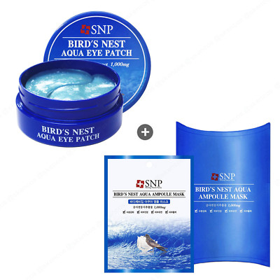 SNP Bird's Nest Aqua Fresh Eye Patch (60Patches) & Ampoule Sheet Mask (10Sheets)