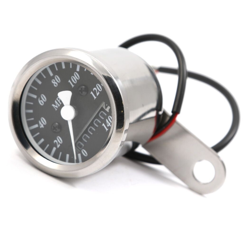 Speedo 2" Dia. (48mm) Black Polished Body Custom Cafe Racer Bobber