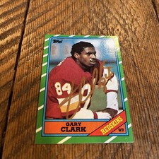 Washington Redskins Gary Clark Autographed 1986 Topps Football Rookie Card! Gold