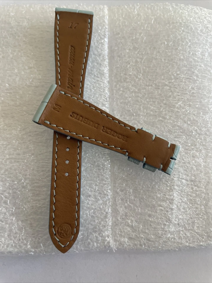 Nuevo Auténtico Roger Dubuis 17-12mm Cuero Azul Correa (M) Foto 4 de 4