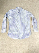 Peter Millar Men's Size Large 100 Cotton L/S Button-Down Shirt Purple Plaid