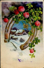 IMV2909 romania la multi ani new year horseshoe  flower clover greetings