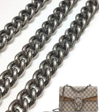 47" Wide Chunky Aluminum Purse Chain Replacement for Crossbody Bags