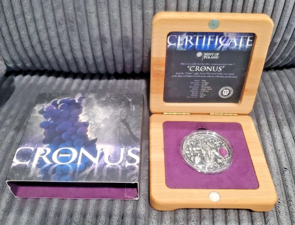 Niue 2018 CRONUS Titans series  2 oz Ultra High Relief Antique Silver Coin. - Image 3 of 4