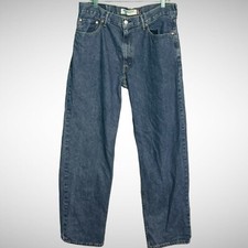 Levis 550 Jeans Mens 36 X 32 Solid Blue Denim Pre Owned Straight Fit