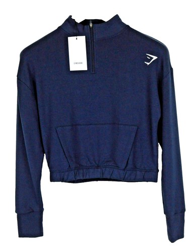 IN HAND GYMSHARK Onyx 5.0 Seamless Hoodie -Black/Onyx Blue