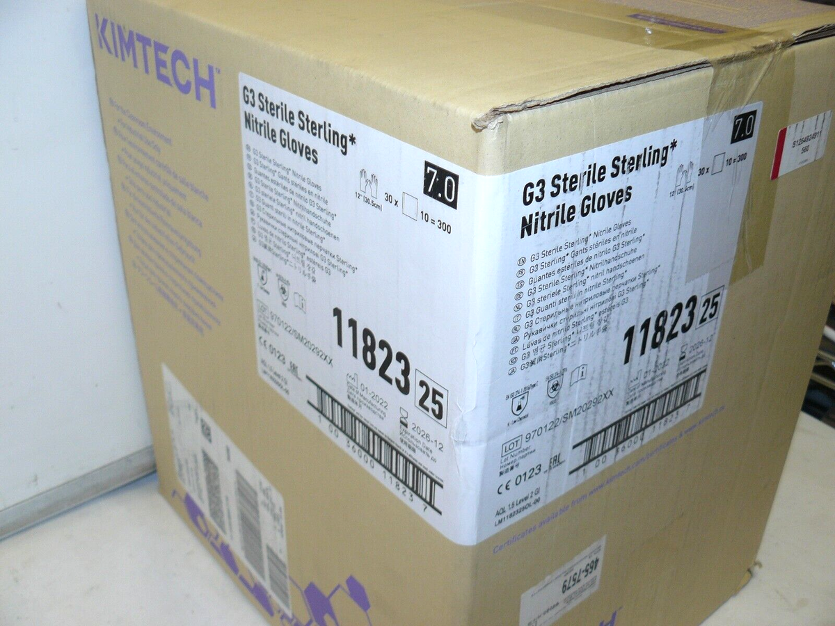 Kimberly Clark Kimtech 11823 G3 Sterile Sterling Cleanroom Nitrile