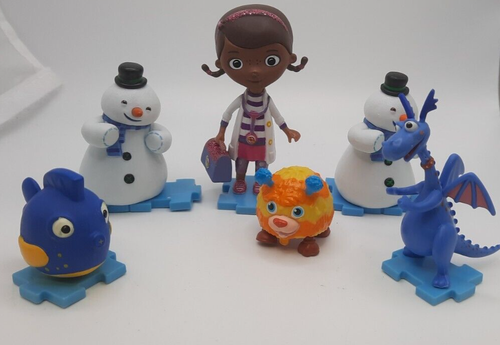 Doc McStuffins 5 Puzzle Piece & 1 Toy Figures Chilly Stuffy Squeakers Squibbles