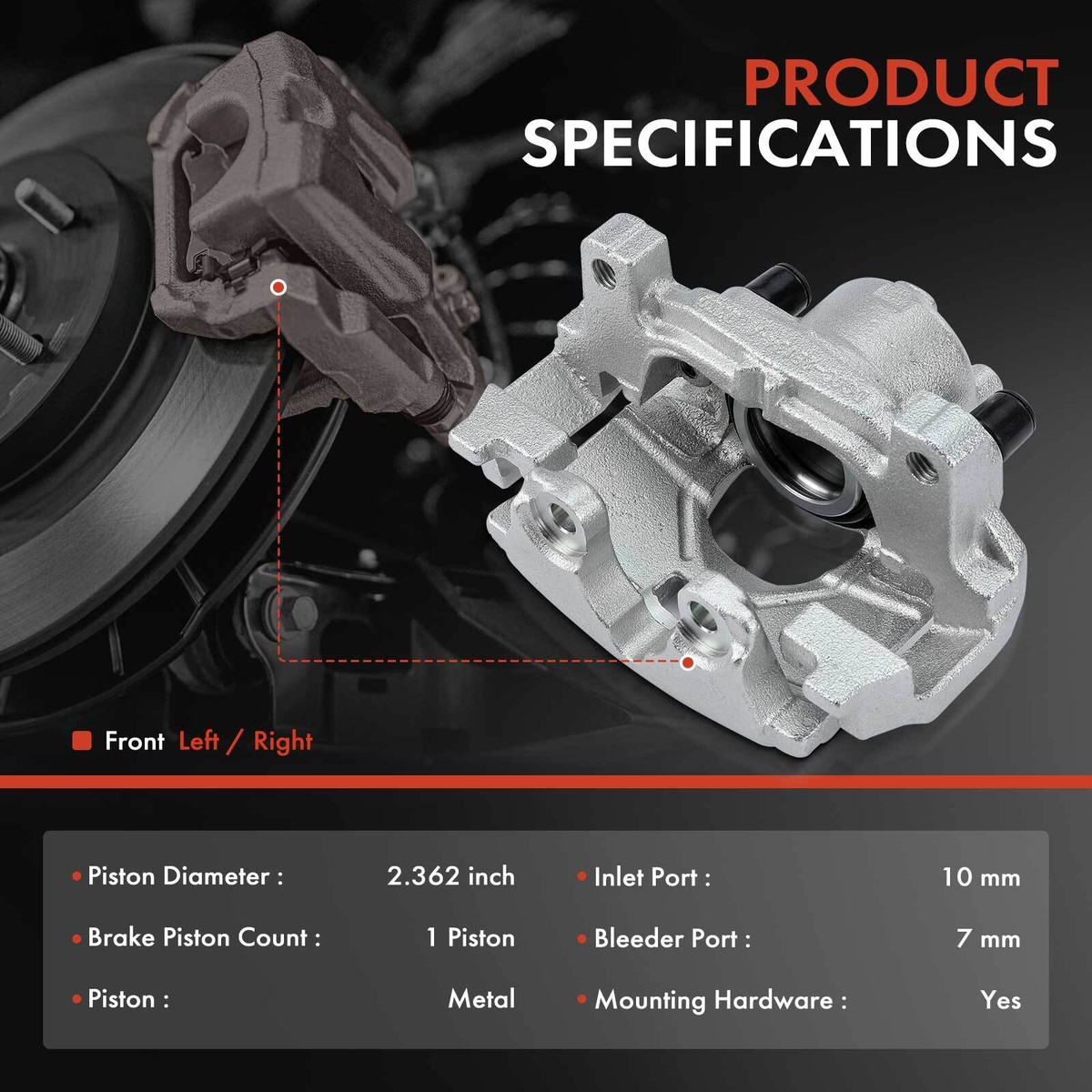 クレンズビー　値段下げ致しました8500〜8000 Front Brake Caliper w/ Bracket for Ford Fusion 2015-2020 Lincoln