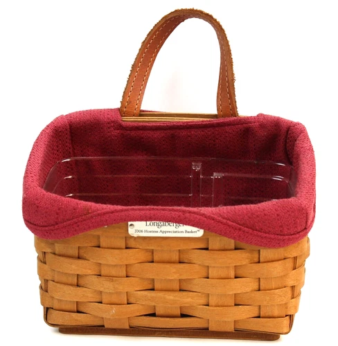 Longaberger Hostess Appreciation 2006 with Inserts Leather Handle Hanging Basket