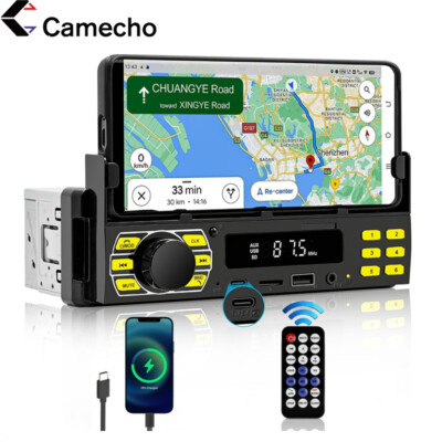 Autoradio Bluetooth FM AUX USB TF Radio Single 1 DIN MP3 FM/AUX-In/TF/USB/Type-C