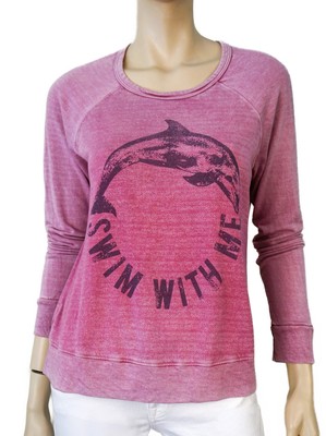 SUNDRY sz 0 Swim With Me Pink Terry Sweatshirt BRAND NEW
