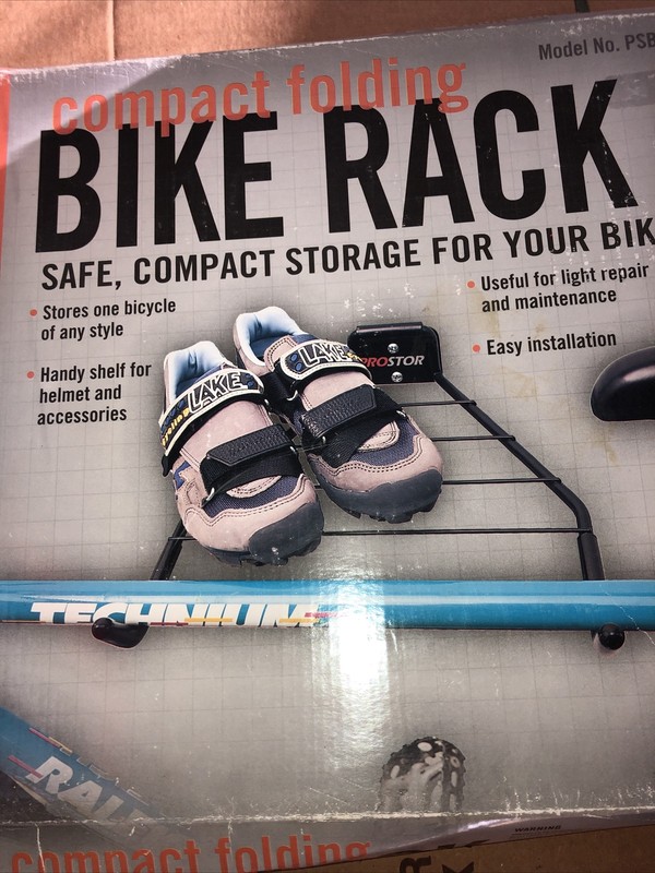 Racor Single Folding Bike Rack Wall Mount Black PSB-1R Space Saving Bike Hanger