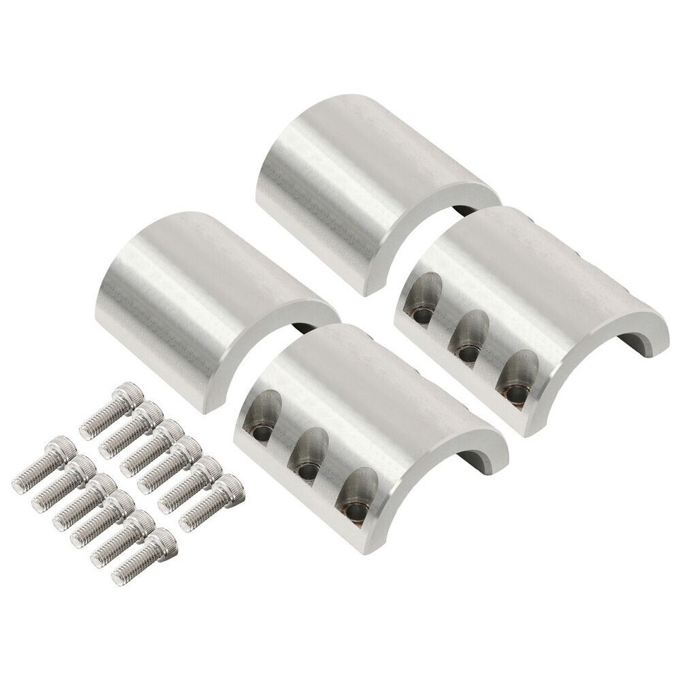 Stainless Steel Beam Clamps 4 Steel Tube Clamps Bolt On 1.50" 1 1/2" Roll Cage Mounts 1 In Pipe Clamps - Foto 10