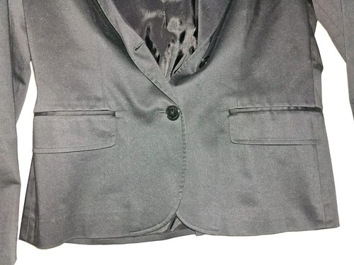 Women's Ralph Lauren Collared Black Business Suit Blazer Shoulder Pads Size 10 - Picture 2 of 7