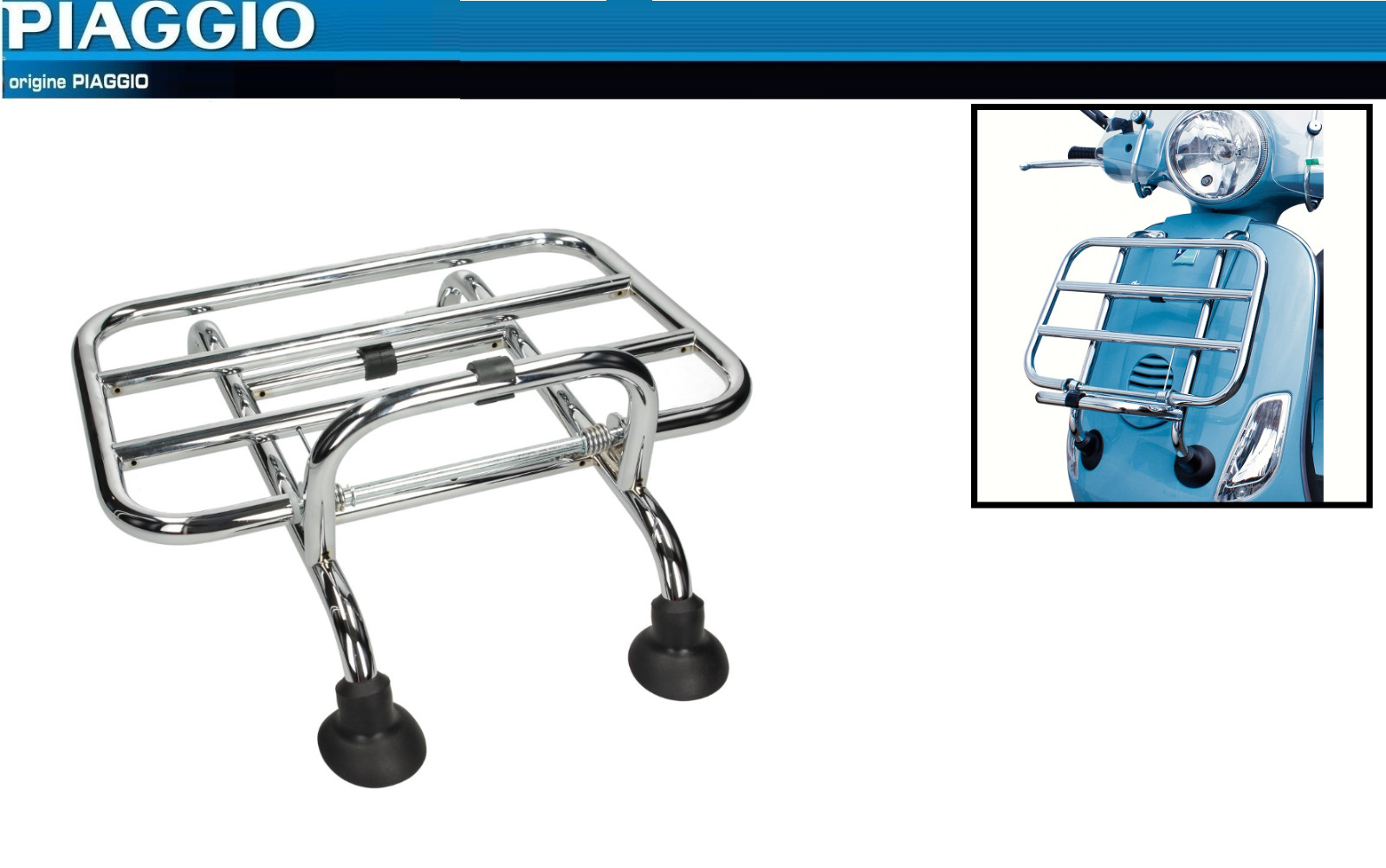 Porte-bagage avant Vespa Piaggio LX en acier chrome