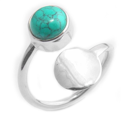925 Sterling Silver Lab Created Turquoise Gemstone Wedding Wear Ring Jewelry - Picture 13 of 33