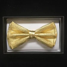  Gold Metallic Canvas Tuxedo Classic Wedding BowTie Neckwear Unisex Bow Tie 