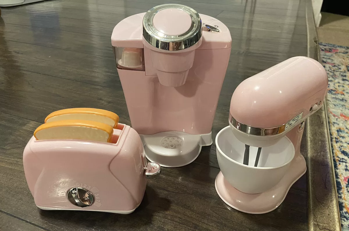 Playgo Pink Toy Kitchen Appliances - Pod Coffee Maker, Mixer