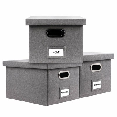 InStorages Collapsible File Box Storage Organizer with Lid ...