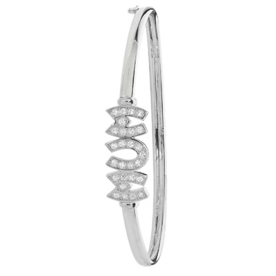 Echt 925 Sterling Silber Mama Muttertag Klapp Armreif Mamas Geschenk Damen