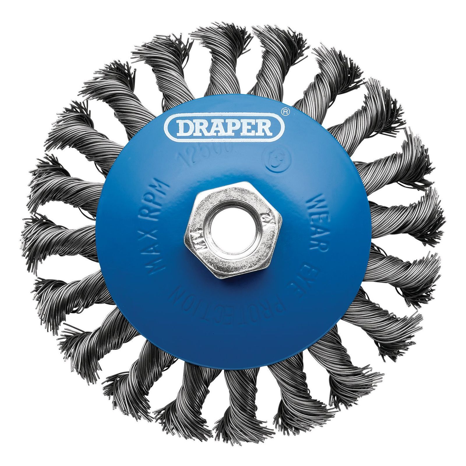 Draper 08063 Steel Bevelled Twist-Knot Wire Wheel Brush, 115mm, M14 - Image 2