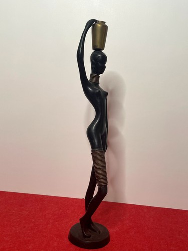 1950s Bronze Blackamoor Nubian Sculpture Hagenauer Modernist Style African - Foto 3 di 7