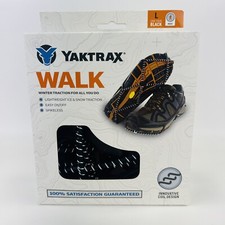 Yaktrax Walk Winter Spikeless Traction For Snow  Ice Black Large Waterproof