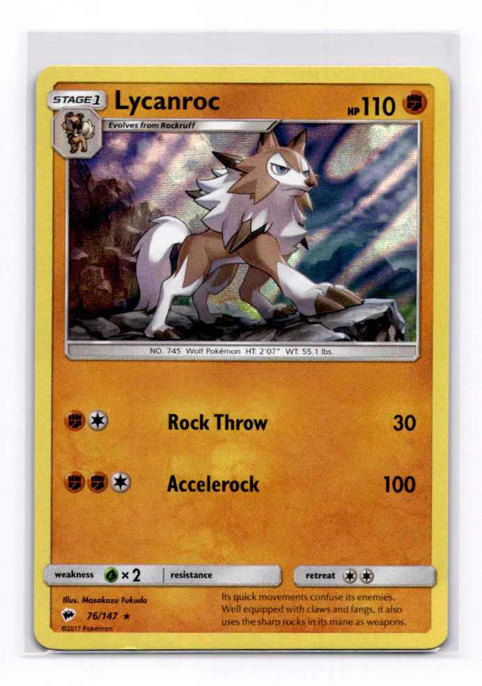 Lycanroc (76/147) (Water Web Holo) -- Pokemon Near Mint