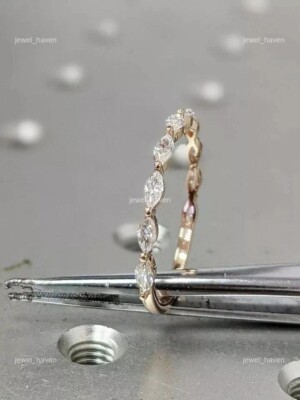 Lab Grown Diamond Statement Wife Full Eternity Determined Lady New Ring 14K Gold