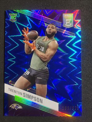 2023 Elite Trenton Simpson STATUS Blue Holo Explosive /625 Rookie Ravens #187